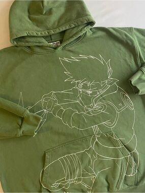 Naruto Kakashi Hatake Hypland Hoodie Men 2XL Anime Cartoon Manga Sweatshirt